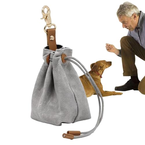 Hundetrainingsbeutel, Hundeleckerli-Trainingsbeutel, Tragbarer Leckerlibeutel aus für das Hundetraining, Snacktasche mit Kordelzug und Metallhaken, wasserdichte Trainingstasche zum Einkaufen, Outdoor, von Generisch