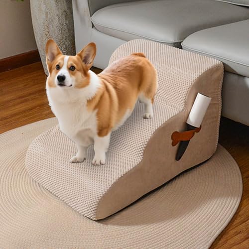 Hundetreppe, Hundetreppe Sofa für Kleine Hunde 30cm, Hunderampe für Couch aus Hochdichtem Schwamm, Haustiertreppe für Hunde mit Fusselrolle für Sofa Bett Auto Hundetreppe, Hundetreppe Sofa für Kleine Hunde 30cm, Hunderampe für Couch aus Hochdichtem Schwamm, Haustiertreppe für Hunde mit Fusselrolle für Sofa Bett Auto von Generisch