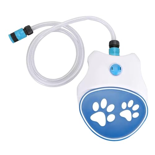 Hundetrinkbrunnen Outdoor – Der Hund nimmt selbst Wasser (Druckwasser) | Automatische Wasserspender für große Hunde mit Schlauch & Spielseil (Blau, 21cm) von Generisch