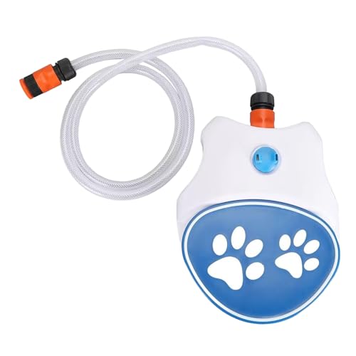 Hundetrinkbrunnen Outdoor – Der Hund nimmt selbst Wasser (Druckwasser) | Automatische Wasserspender für große Hunde mit Schlauch & Spielseil (Orange, 21cm) von Generisch