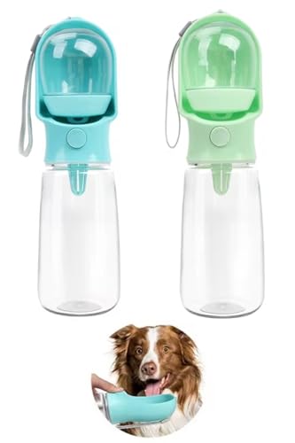 Hundetrinkflasche für Unterwegs - Hunde - Futterspender - 500ml für große Tiere - Hundewasserflasche - Trinkflasche - tragbar - to go - Reisen (Mint Grün, 500ml) von Generisch