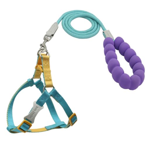 Hundeweste Typ Traktionsseil für große mittlere und kleine Teddy Corgi Chai Brustgurt Anti-Rutschkragen Gehseil (grün gelb,45-66cm) von Generisch
