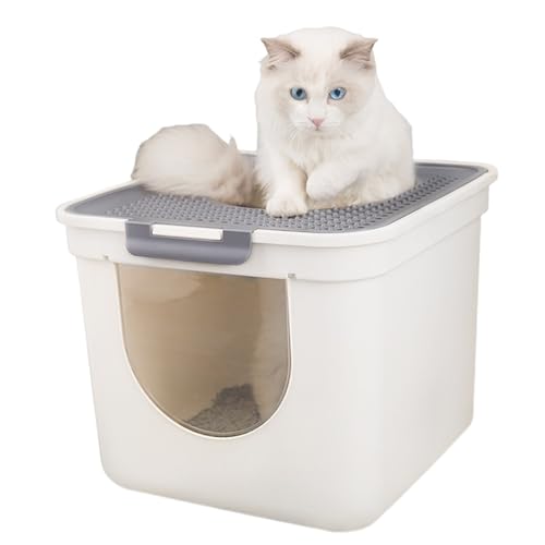 Hut-Katzentoilette, Haustür mit Doppeltür oben Eingang, super großer 25L Raum, hohles Deckeldesign, spritzwassergeschützt, Katzentoilette Hut-Katzentoilette, Haustür mit Doppeltür oben Eingang, super großer 25L Raum, hohles Deckeldesign, spritzwassergeschützt, Katzentoilette von Generisch