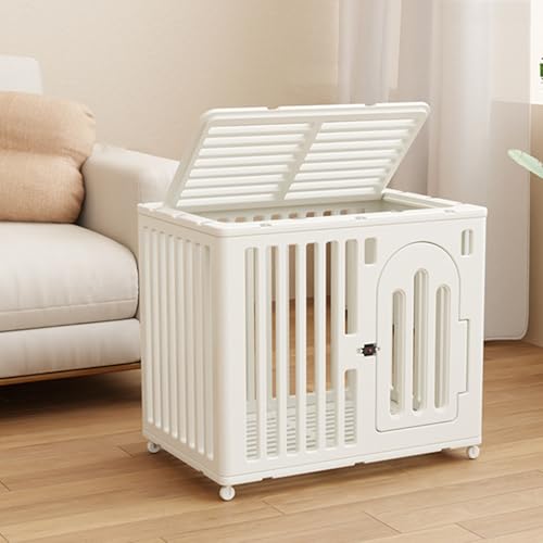 Indoor Hundebox mit 360° drehbaren Rädern, Tablett und bequemer Haustiermatte für kleine bis mittelgroße Hunde Indoor Hundebox mit 360° drehbaren Rädern, Tablett und bequemer Haustiermatte für kleine bis mittelgroße Hunde von Generisch