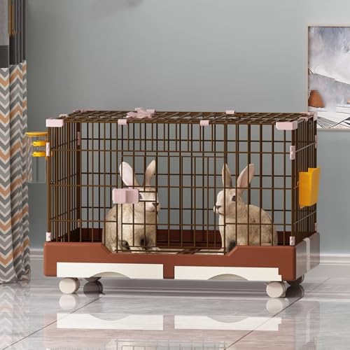 Indoor Kaninchenkäfig mit Rollen und herausziehbaren Tabletts, Skylight Hasenstall für Kleintiere, leicht zu reinigender Laufstall von Generisch