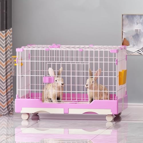 Indoor Kaninchenkäfig mit Rollen und herausziehbaren Tabletts, Skylight Hasenstall für Kleintiere, leicht zu reinigender Laufstall von Generisch