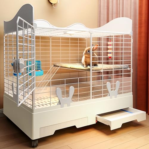 Indoor Kaninchenstall mit Rollen, leicht zu reinigende Ausziehwanne & Ablagedach, geräumiges Wohnen für Kaninchen, Meerschweinchen, Chinchillas, Igel Indoor Kaninchenstall mit Rollen, leicht zu reinigende Ausziehwanne & Ablagedach, geräumiges Wohnen für Kaninchen, Meerschweinchen, Chinchillas, Igel von Generisch