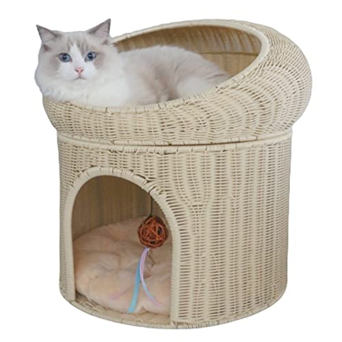 Indoor Katzenbett Höhle mit abnehmbaren waschbaren Kissen, weiches Haustierhaus für Katzen, verhindert Verformungen Indoor Katzenbett Höhle mit abnehmbaren waschbaren Kissen, weiches Haustierhaus für Katzen, verhindert Verformungen von Generisch