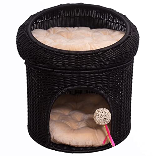 Indoor Katzenbett Höhle mit abnehmbaren waschbaren Kissen, weiches Haustierhaus für Katzen, verhindert Verformungen Indoor Katzenbett Höhle mit abnehmbaren waschbaren Kissen, weiches Haustierhaus für Katzen, verhindert Verformungen von Generisch