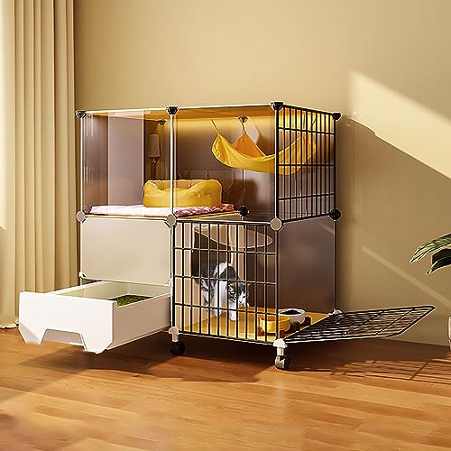 Indoor Katzenkäfig DIY Abnehmbarer Metalldraht Haustier Laufstall mit Katzenklo Großer Übungsraum für 1-3 Katzen Indoor Katzenkäfig DIY Abnehmbarer Metalldraht Haustier Laufstall mit Katzenklo Großer Übungsraum für 1-3 Katzen von Generisch