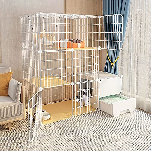 Indoor Katzenkäfig Laufstall Gehege für Balkon - Metalldraht DIY Katzenkäfige Zwinger Kiste für Kleintiere, Welpen, Kätzchen, Frettchen, Meerschweinchenkäfig, Indoor Abnehmbares Design Indoor Katzenkäfig Laufstall Gehege für Balkon - Metalldraht DIY Katzenkäfige Zwinger Kiste für Kleintiere, Welpen, Kätzchen, Frettchen, Meerschweinchenkäfig, Indoor Abnehmbares Design von Generisch