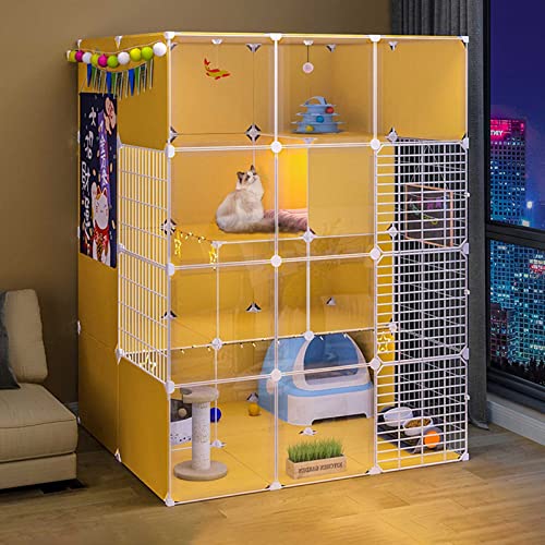 Indoor Katzenkäfig Laufstall - Geräumiges Metalldrahtgehege für sicheres Spielen & Ausruhen, ideal für mehrere Katzen Indoor Katzenkäfig Laufstall - Geräumiges Metalldrahtgehege für sicheres Spielen & Ausruhen, ideal für mehrere Katzen von Generisch