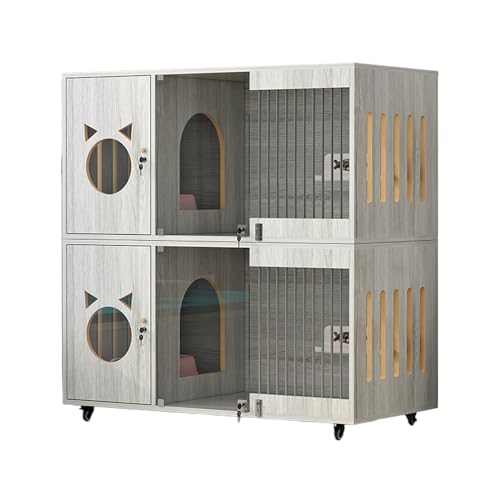 Indoor Katzenkäfig aus Holz mit verdicktem Design, mehrere Belüftungsöffnungen für optimalen Luftstrom, einfach zu montieren und zu bewegen, ideal für Katzen, Frettchen, Chinchillas, Kaninchen und Indoor Katzenkäfig aus Holz mit verdicktem Design, mehrere Belüftungsöffnungen für optimalen Luftstrom, einfach zu montieren und zu bewegen, ideal für Katzen, Frettchen, Chinchillas, Kaninchen und von Generisch