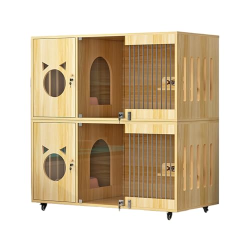 Indoor Katzenkäfig aus Holz mit verdicktem Design, mehrere Belüftungsöffnungen für optimalen Luftstrom, einfach zu montieren und zu bewegen, ideal für Katzen, Frettchen, Chinchillas, Kaninchen und Indoor Katzenkäfig aus Holz mit verdicktem Design, mehrere Belüftungsöffnungen für optimalen Luftstrom, einfach zu montieren und zu bewegen, ideal für Katzen, Frettchen, Chinchillas, Kaninchen und von Generisch