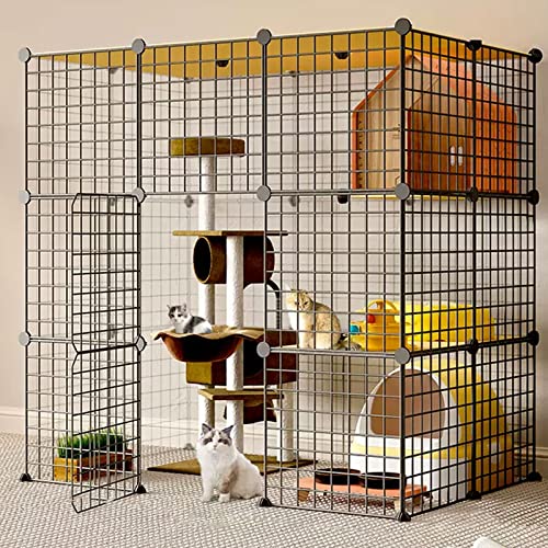 Indoor Katzenkäfige mit Dach - Dickeres Stahlgestell, Einfach zu montieren, Sichere Katzentragetasche, Super Trägergehege für große Katzen Indoor Katzenkäfige mit Dach - Dickeres Stahlgestell, Einfach zu montieren, Sichere Katzentragetasche, Super Trägergehege für große Katzen von Generisch
