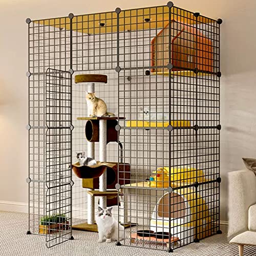 Indoor Katzenkäfige mit Dach - Dickeres Stahlgestell, Einfach zu montieren, Sichere Katzentragetasche, Super Trägergehege für große Katzen Indoor Katzenkäfige mit Dach - Dickeres Stahlgestell, Einfach zu montieren, Sichere Katzentragetasche, Super Trägergehege für große Katzen von Generisch