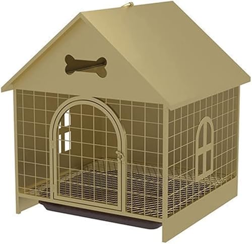 Indoor Outdoor Hundehütte, Robustes Eisen-Haustierhaus für kleine Rassen, UV-beständiger wasserdichter Villenkäfig für Hunde und Katzen von Generisch