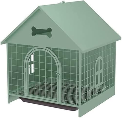Indoor Outdoor Hundehütte, Robustes Eisen-Haustierhaus für kleine Rassen, UV-beständiger wasserdichter Villenkäfig für Hunde und Katzen von Generisch