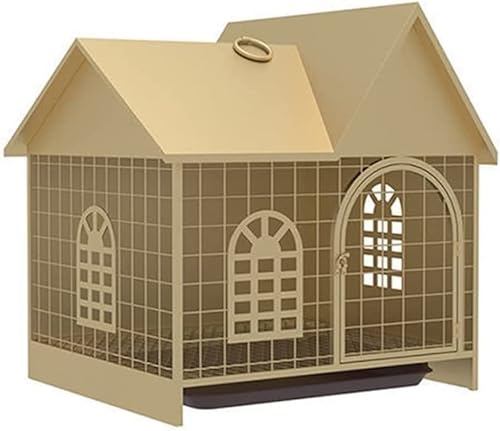 Indoor Outdoor Hundehütte, Robustes Eisen-Haustierhaus für kleine Rassen, UV-beständiger wasserdichter Villenkäfig für Hunde und Katzen von Generisch