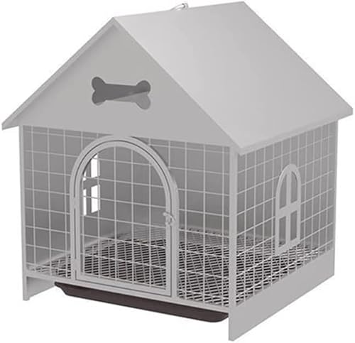 Indoor Outdoor Hundehütte, Robustes Eisen-Haustierhaus für kleine Rassen, UV-beständiger wasserdichter Villenkäfig für Hunde und Katzen von Generisch