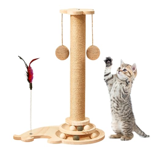 Interactive Cat Scratching Post, 4 in 1 Indoor Kitten Toy Stand, 19.69x14.57x3.94 inches Multifunctional Activity Teaser, Sturdy Exercise Station for Kittens & Playful Pets Interactive Cat Scratching Post, 4 in 1 Indoor Kitten Toy Stand, 19.69x14.57x3.94 inches Multifunctional Activity Teaser, Sturdy Exercise Station for Kittens & Playful Pets von Generisch