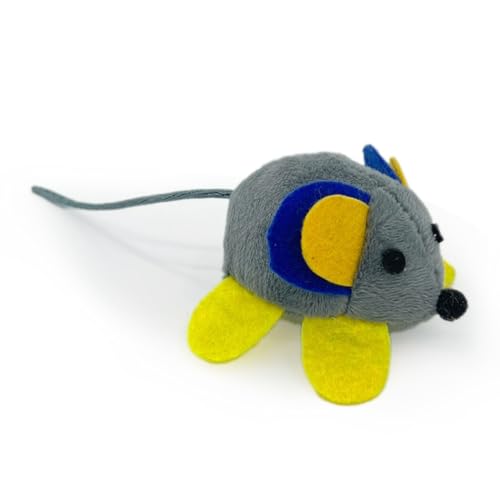 Interaktiver Plüsch-Maus-Schnuller – niedlicher, lustiger Schnuller für Kätzchen, Innenbereich, langlebig, realistisches Aufziehspielzeug von Generisch