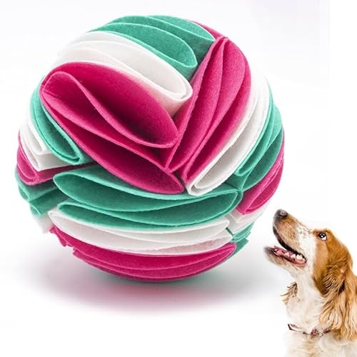 Interaktiver Schnüffelball für Hunde – Filz-Nasenarbeit Spielzeug mit Futterspender zum Lösen von Rätseln und Leckerli Füttern von Generisch