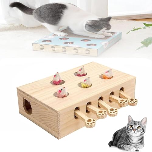 Interaktives 3-in-1-Katzenkratzer und Whack-A-Mole-Spielzeug für Indoor-Katzen, um das Spielen anzuregen und Langeweile zu reduzieren von Generisch