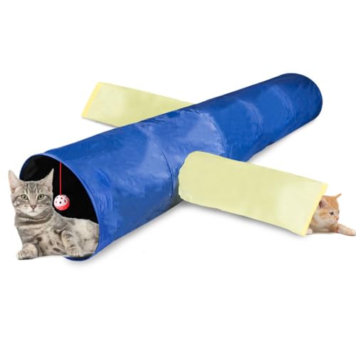Interaktives Haustierspielzeug für Katzen: Lustiges 3-Wege-faltbares, weiches, wiederverwendbares faltbares Tunnelrohr für Heimtraining & Stresskomfort von Generisch