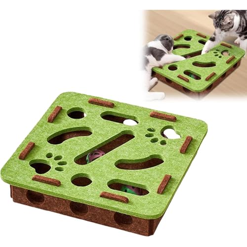 Interaktives Holzkatze -Puzzlespielzeug, Katzenpuzzle -Feeder & Slow Feed Toy, Interactive Treat -Spender, Cat Sensory Futtersfutterglotz für Innen im Freien von Generisch