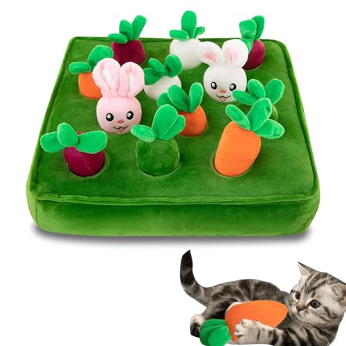 Interaktives Hundespielzeug – Interaktives Plüsch-Hundespielzeug, interaktives Schnüffelpad für Hunde, Schnüffelmatte mit Karotten, rutschfestes Karotten-Patch-Hundespielzeug, Plüsch-Hundespielzeug Interaktives Hundespielzeug – Interaktives Plüsch-Hundespielzeug, interaktives Schnüffelpad für Hunde, Schnüffelmatte mit Karotten, rutschfestes Karotten-Patch-Hundespielzeug, Plüsch-Hundespielzeug von Generisch