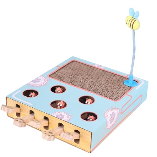 Interaktives Spielzeug für Katzen, 3-in-1-Anreicherungsspielzeug für Katzen im Innenbereich, Multifunktionales 5-Loch-Holzmassiv-Fang-Mäuse-Spiel Lustige Kätzchen Interaktives Puzzle-Spielzeug Interaktives Spielzeug für Katzen, 3-in-1-Anreicherungsspielzeug für Katzen im Innenbereich, Multifunktionales 5-Loch-Holzmassiv-Fang-Mäuse-Spiel Lustige Kätzchen Interaktives Puzzle-Spielzeug von Generisch