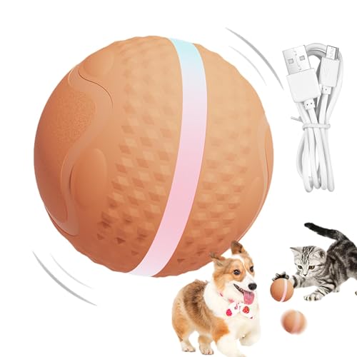 Interaktives Spielzeug für Welpen, wasserdichte LED-Hundespielzeugbälle – Automatischer Rollball, selbstspringend mit Bewegungssensor für Hundespaß von Generisch