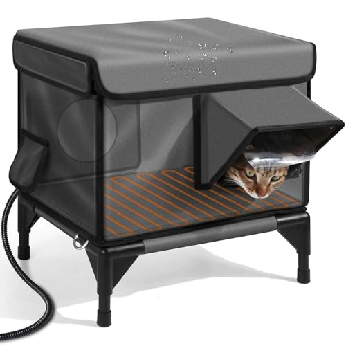 Isoliertes Katzenhaus für den Außenbereich mit zwei Ausgängen, wetterfest und beheizt für den Winter, sichere Fluchttür und Magnetschloss für Wild- und Stallkatzen Isoliertes Katzenhaus für den Außenbereich mit zwei Ausgängen, wetterfest und beheizt für den Winter, sichere Fluchttür und Magnetschloss für Wild- und Stallkatzen von Generisch