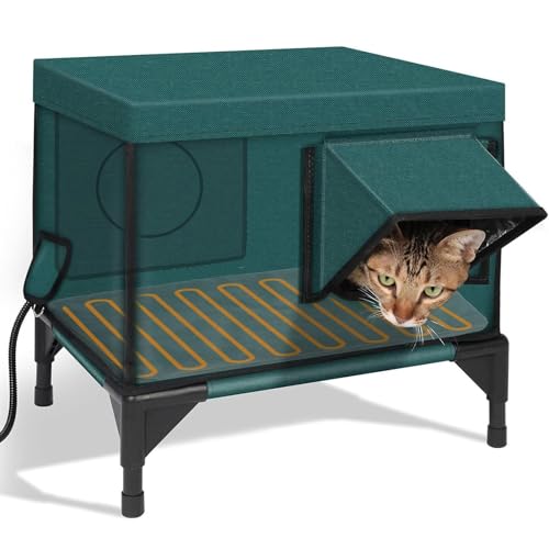 Isoliertes Katzenhaus für den Außenbereich mit zwei Ausgängen, wetterfest und beheizt für den Winter, sichere Fluchttür und Magnetschloss für Wild- und Stallkatzen Isoliertes Katzenhaus für den Außenbereich mit zwei Ausgängen, wetterfest und beheizt für den Winter, sichere Fluchttür und Magnetschloss für Wild- und Stallkatzen von Generisch