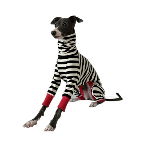 Italienischer Windhund-Pyjama – Baumwoll-Hunde-Overall für Frühling und Herbst, langärmeliges Outfit für kleine, mittelgroße und große Hunde, Whippet-Kleidung von Generisch