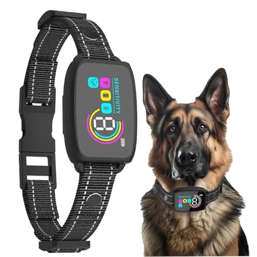 Justierbares Hundehalsband mit Trainingsfunktion Stoppt Bellen, Wasserdicht Sicher für Kleine/Mittelgroße Hunde (Drinnen & Draußen) (A, 6-25 in.) von Generisch