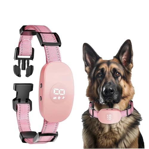 Justierbares Hundehalsband mit Trainingsfunktion Stoppt Bellen, Wasserdicht Sicher für Kleine/Mittelgroße Hunde (Drinnen & Draußen) (Rosa, 6-25 in.) von Generisch
