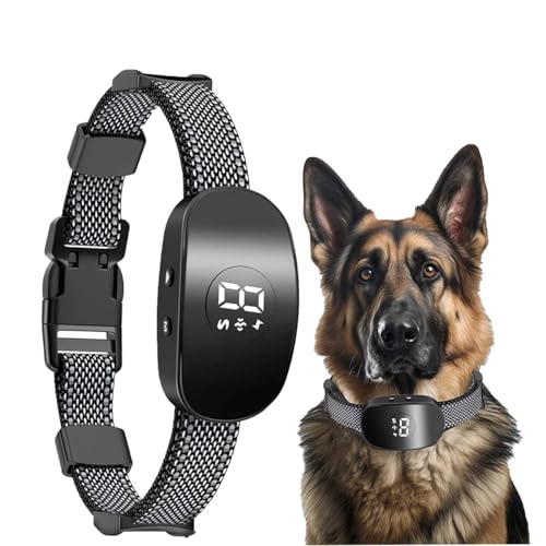 Justierbares Hundehalsband mit Trainingsfunktion Stoppt Bellen, Wasserdicht Sicher für Kleine/Mittelgroße Hunde (Drinnen & Draußen) (Schwarz, 6-25 in.) von Generisch