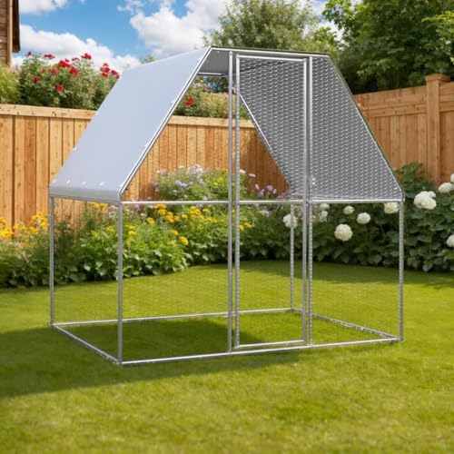 Käfig für Hühner, Silber und Grau, 2 x 2 x 2 m, aus verzinktem Stahl, kangqiling155886 Käfig für Hühner, Silber und Grau, 2 x 2 x 2 m, aus verzinktem Stahl, kangqiling155886 von Generisch