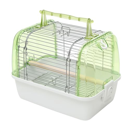 Käfig für Vögel, kleiner Vogelkäfig, mit Handtasche, für Spaziergänge, Party, Kurztrip, für kleine und mittelgroße Haustiere (Grün) von Generisch
