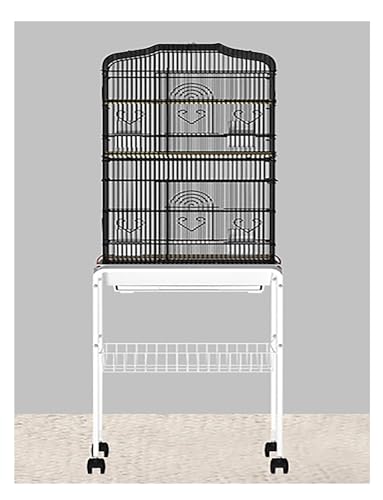 Käfig für Vögel aus Schmiedeeisen, 60 Zoll für Sittiche, mittelgroße Papageien, Käfig mit abnehmbarem Ständer für Nymphensittiche, Fringuelli Kanarienvögel (schwarz) von Generisch