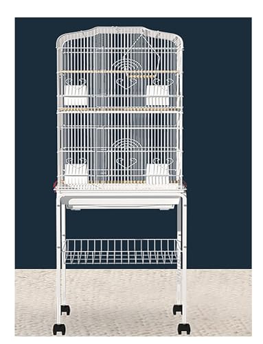 Käfig für Vögel aus Schmiedeeisen, 60 Zoll für Sittiche, mittelgroße Papageien, Käfig mit abnehmbarem Ständer für Nymphensittiche, Verliebte Fringuelli Kanarienvögel (natürlich) von Generisch