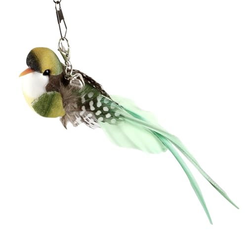 Kätzchen Kickerspielzeug - künstliches Vogelkatze Spielzeug, synthetischer Neckvogel | Kaustangen Simulationsfedervögel, interaktive fliegende Haustiere, dekorative falsche Spatz, Tiere Vögel Model Or von Generisch
