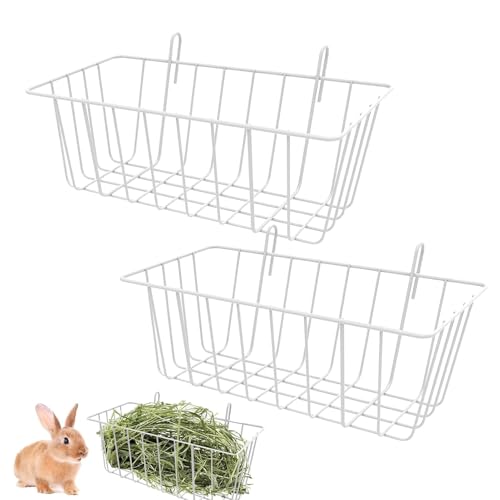 Kaninchen Heuraufe Metall - Käfig Heu Halter Rack für Kaninchen | Kaninchen Heu Futterkorb | 2 Stück Metall Bunny Hay Feeder Rack | Kleintier Heu-Futterkorb mit Haken für Frettchen, Hasen, Kaninchen Heuraufe Metall - Käfig Heu Halter Rack für Kaninchen | Kaninchen Heu Futterkorb | 2 Stück Metall Bunny Hay Feeder Rack | Kleintier Heu-Futterkorb mit Haken für Frettchen, Hasen, von Generisch