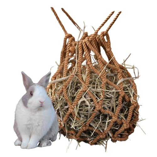 Kaninchen Heutasche, Kaninchen Heu Mesh Bags, Meerschweinchen Heutasche, Hängender Futtersack für Kleintiere, für Kaninchen/Meerschweinchen/Chinchilla (Braun) von Generisch