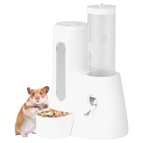 Kaninchen Tränke | Kleintier Trinkflasche Tropffrei Mit Futternapf - Stehender Futter- & Wasserspender Für Kleintiere Wie Kaninchen, Mäuse & Chinchillas von Generisch