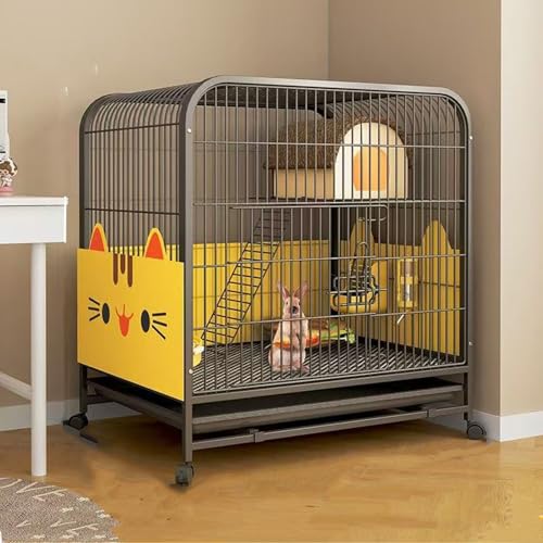 Kaninchenkäfig, großer Indoor-Stall, doppellagiges Design, Anti-Spritz-Urinschutz, einfach zu installieren, geräumig, 60 x 45 x 66 cm Kaninchenkäfig, großer Indoor-Stall, doppellagiges Design, Anti-Spritz-Urinschutz, einfach zu installieren, geräumig, 60 x 45 x 66 cm von Generisch