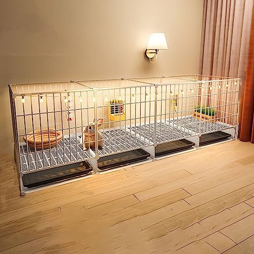 Kaninchenkäfig für Innenbereiche, Kleintierstall mit transparenter Acrylplatte, Tür, Tragbarer Hunde-Laufstall, Metalldraht, Hofzaun von Generisch