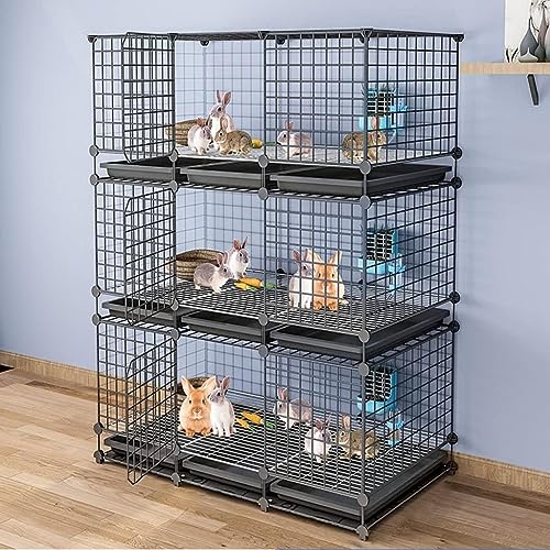 Kaninchenkäfig - Indoor DIY Metallgehege mit Tür, geeignet für kleine Haustiere wie Kaninchen und Igel, Laufstall für Katzen Kaninchenkäfig - Indoor DIY Metallgehege mit Tür, geeignet für kleine Haustiere wie Kaninchen und Igel, Laufstall für Katzen von Generisch